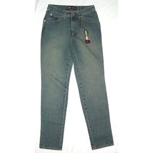 NWT Women's Red Rose Denim Jeans Straight Leg Made in France Size 38